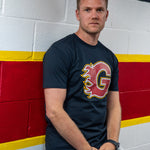 Flames Navy T shirt 