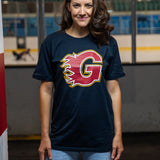 Guildford Flames Navy T shirt with main G Logo screen printed 