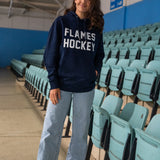 Flames Hockey Hoodie Navy