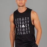 Layered Logo Arm Drop Tank Black