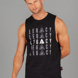 Layered Logo Arm Drop Tank Black