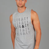 Layered Logo Arm Drop Tank Grey