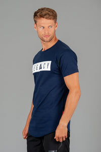 Boxed Logo Navy T shirt