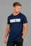 Men's navy t-shirt with white boxed Legacy logo across chest. 