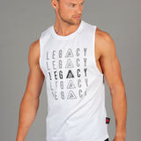 Layered Logo Arm Drop Tank White
