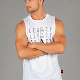 Layered Logo Arm Drop Tank White