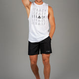 Layered Logo Arm Drop Tank White