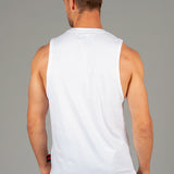 Layered Logo Arm Drop Tank White